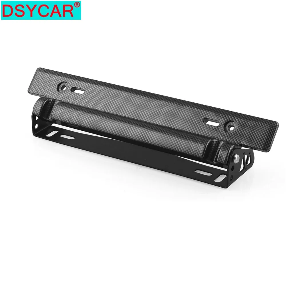 

DSYCAR 1Set Universal Adjustable Carbon Fiber Car Number License Plate Frame Bracket Holder Auto Front Mount Bumper Brackets