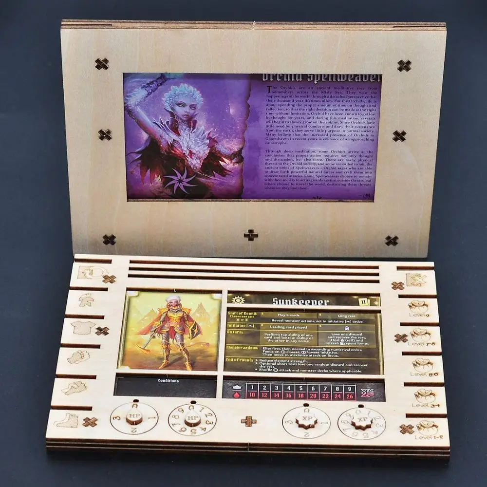 Gloomhaven/frosthaven Player Character Dashboard With Hp & Xp Dial Trackers  Set Of 2 Birch For Saving Your Table Space - Card Games - AliExpress