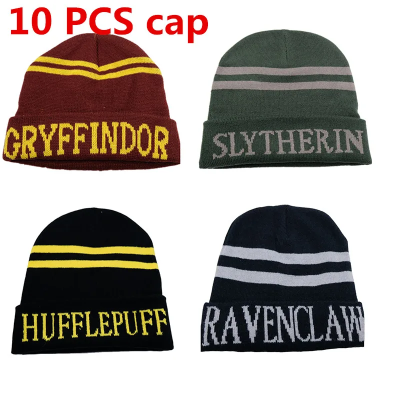 10 PCS No badge cap 10 шт./партия Гермиона шляпы Галстуки перчатки носки шарф Гриффиндор Слизерин Hufflepuff Кепка Когтевран костюмы для косплея - Цвет: 10 PCS No badge cap