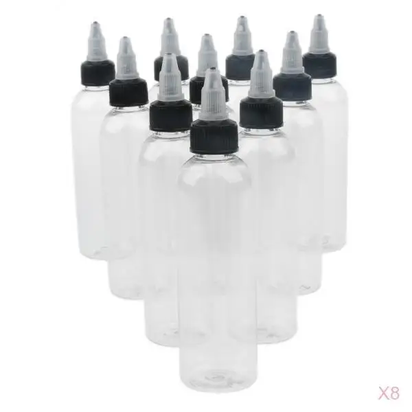 80x 120ML Plastic Squeeze Bottles With Twist Cap Tip Applicator/Glue Bottle