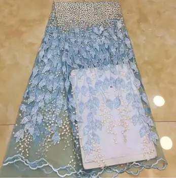 

Nigerian french net Lace Jolin-10.5602 Embroidered Cord Lace Fabric with full beads for bridal dress