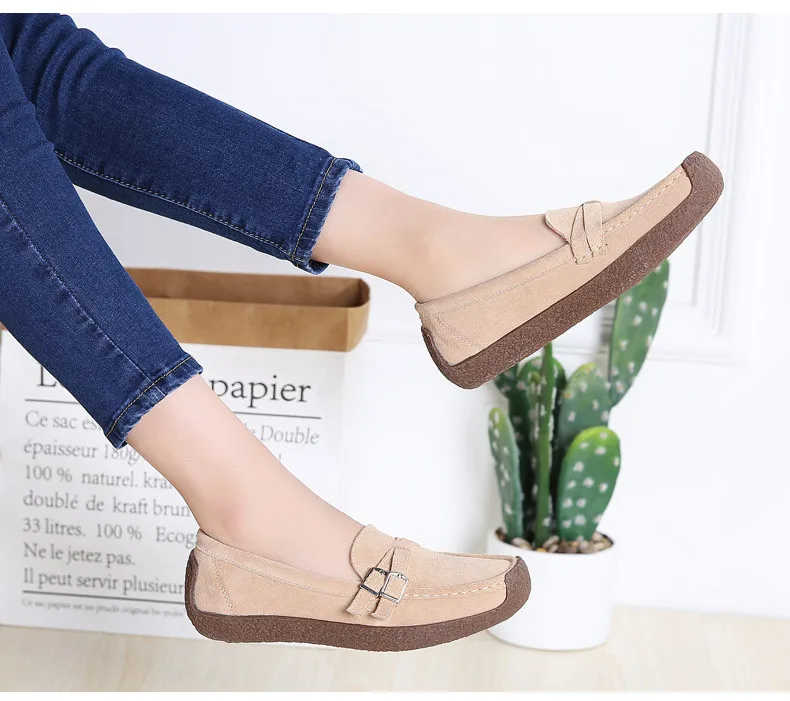 HX 7732-2019 Spring Autumn New Arrival Genuine Leather Women Flats Shoe-12