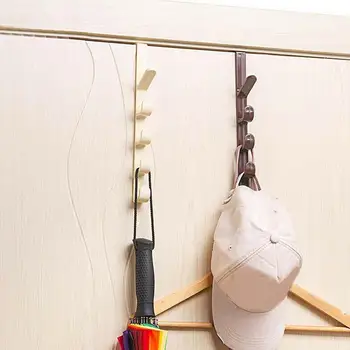 

5 Hooks Hanging Rack Multipurpose Cabinet Door Back /hat/key Wall Storage Seamless Towel/coat Organizer Hanger Creative Hol M2J1