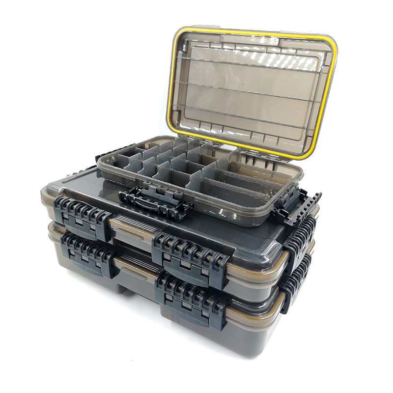 Caja de aparejos de pesca impermeable de gran capacidad, accesorios de pesca, caja de almacenamiento de herramientas, gancho de pescado, caja almacenamiento de cebo falso, de pesca|Cajas de de