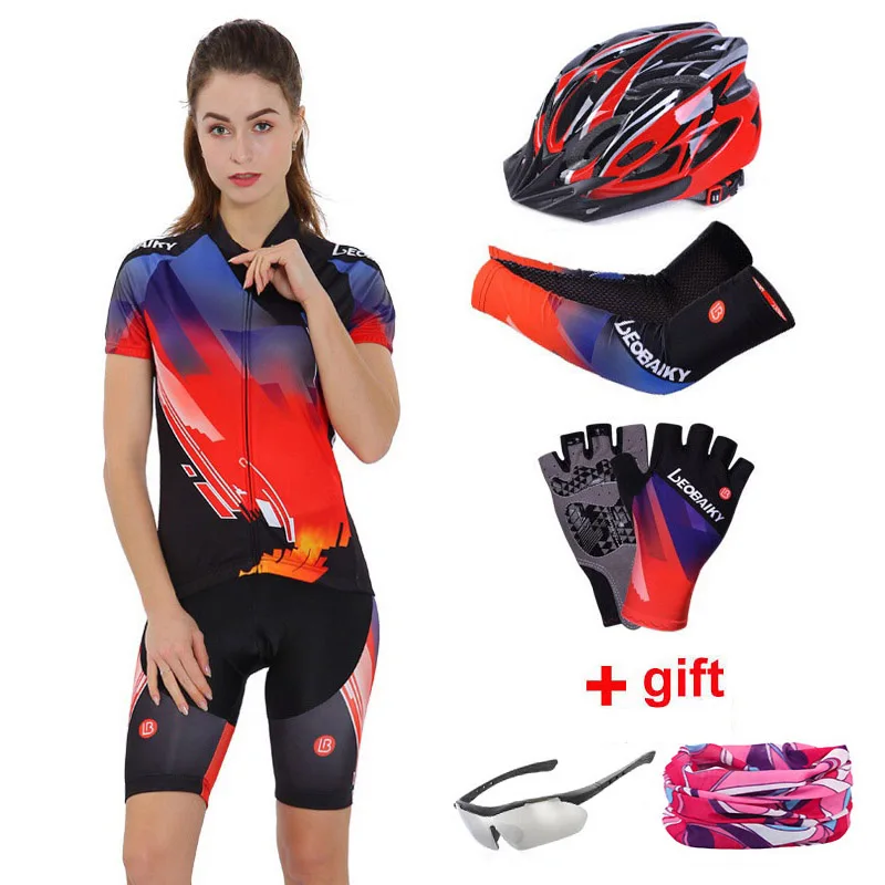 Женские комплекты Джерси для велоспорта Лето Pro Team дышащие быстросохнущие шорты с рукавами Одежда для велоспорта Одежда для Mtb спортивная одежда - Цвет: black  full set