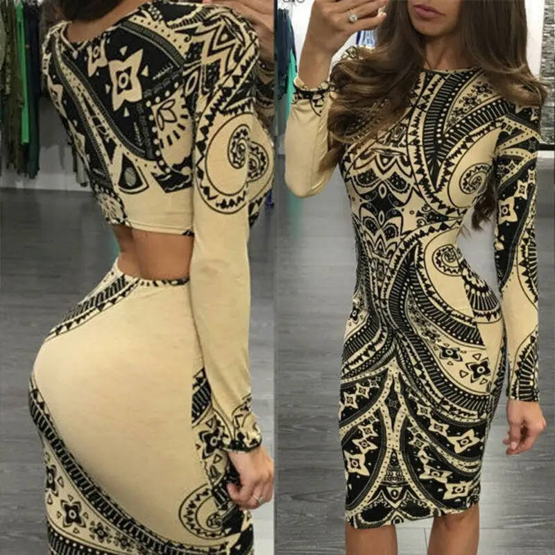 2019 летнее новое женское сексуальное Повседневное платье с принтом круглым