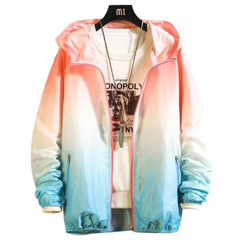 

2019 Men Fishing Clothing Ultrathin Long Sleeve Sunscreen Anti-uv Breathable Coat Summer Quick-Dry Beach Hooded Jacket Hood Thin