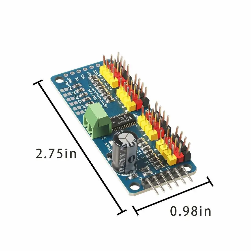 Плата серводвигателя Pca9685 16 каналов 12 бит Pwm интерфейс Iic контроллер модуля для