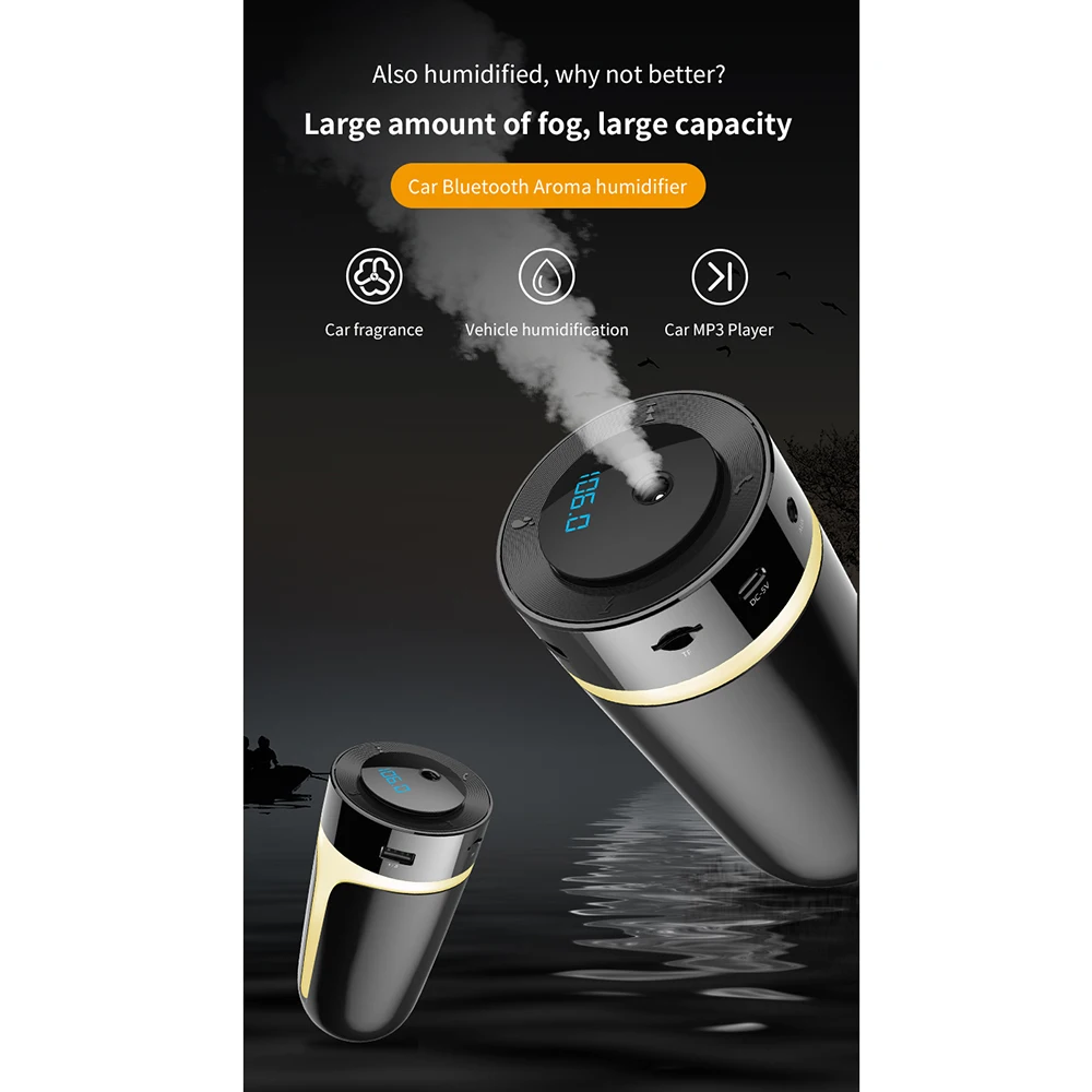 QC3.0 быстрая зарядка автомобильное зарядное устройство Bluetooth беспроводной Hands-free MP3 плеер fm-передатчик очистка воздуха ароматерапия увлажнитель воздуха