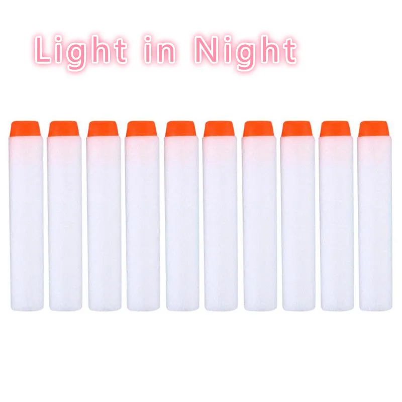100pcs White 100 шт для пуль Nerf, мягкая полая головка 7,2 см, запасная игрушка дартс, пули для пуль серии Nerf, бластеры, рождественский подарок для детей - Цвет: 100pcs White