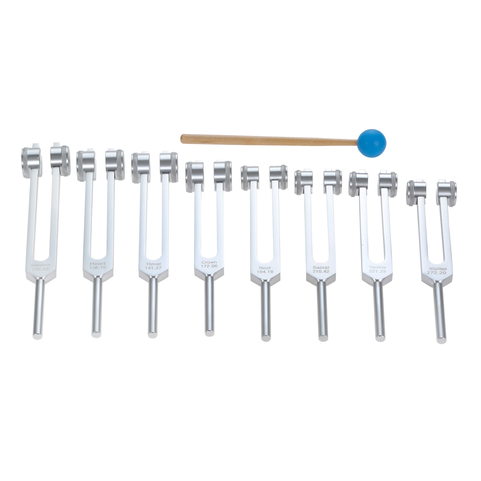 Garfos com Martelo de Silicone Pano de Limpeza para Reparação de Dna Terapia de Som Pces Chakra Soul Purpose Ponderada Ajuste Bolsa Cura 8 & - Image 3