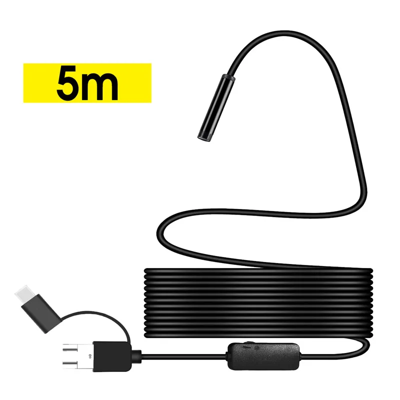 Мини Камера эндоскоп HD 1200P IP68 2 м жесткий Гибкая для Android телефонов USB Камера для Android автомобильный эндоскоп видео инспекционной