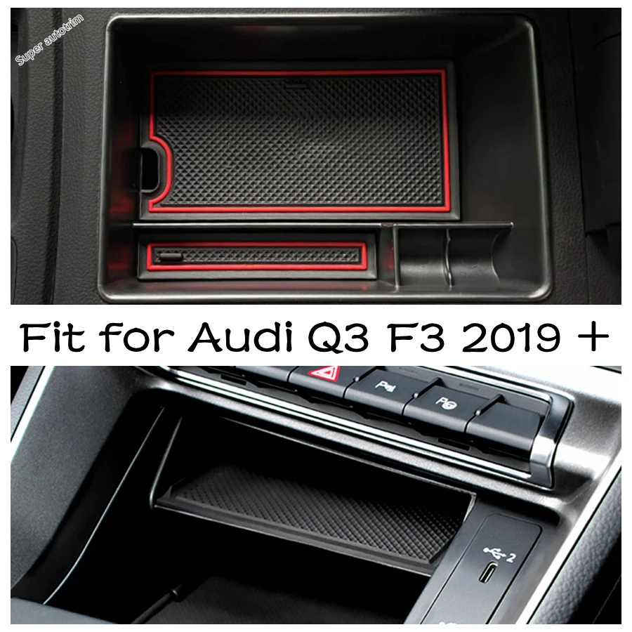 

Central Control Armrest Storage Box Pallet Multi-grid Container Holder Tray Fit For Audi Q3 F3 2019 - 2021 Interior Accessories