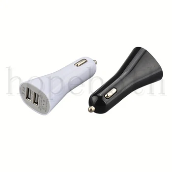 

300pcs Mini Dual 2 Port USB Car Power Charger Adapter DC 12 - 24V for iPhone 6/6PLUS 5S For iPod mp3 gps mp4 Hot Selling factory