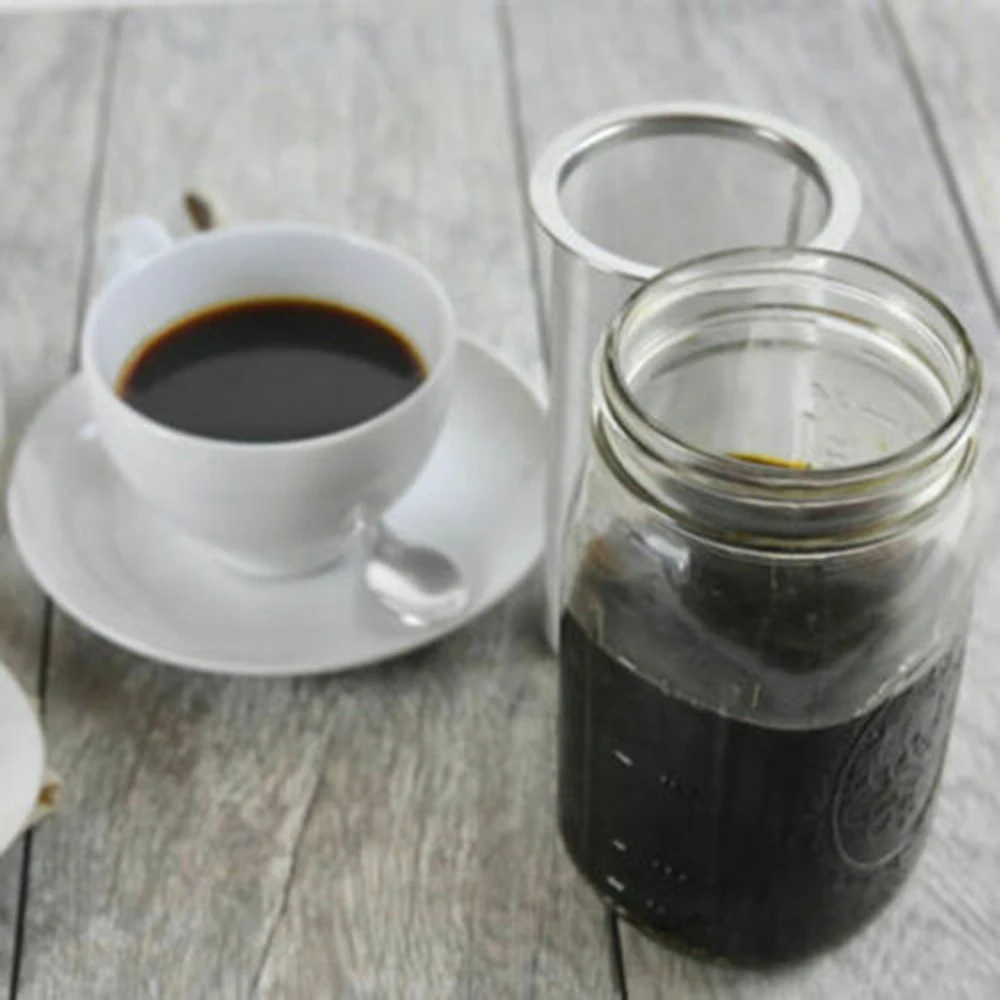 Новая полезная 1 шт. уникальная банка из нержавеющей стали для приготовления кофе холодного заваривания и заварки чая со льдом сетчатый фильтр-фильтр