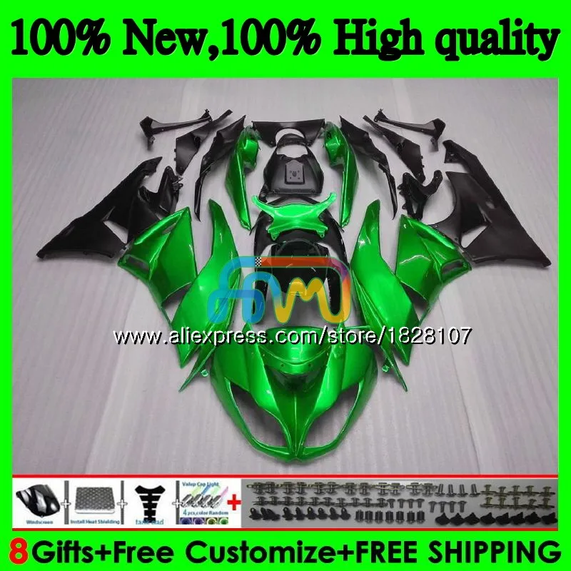 Корпус для KAWASAKI ZX636 ZX600 ZX-6R ZX 6R ZX 636 600CC 9BS. 10 жемчуг зеленый ZX-636 ZX6R 09 10 11 12 2009 2010 2011 2012 обтекатель