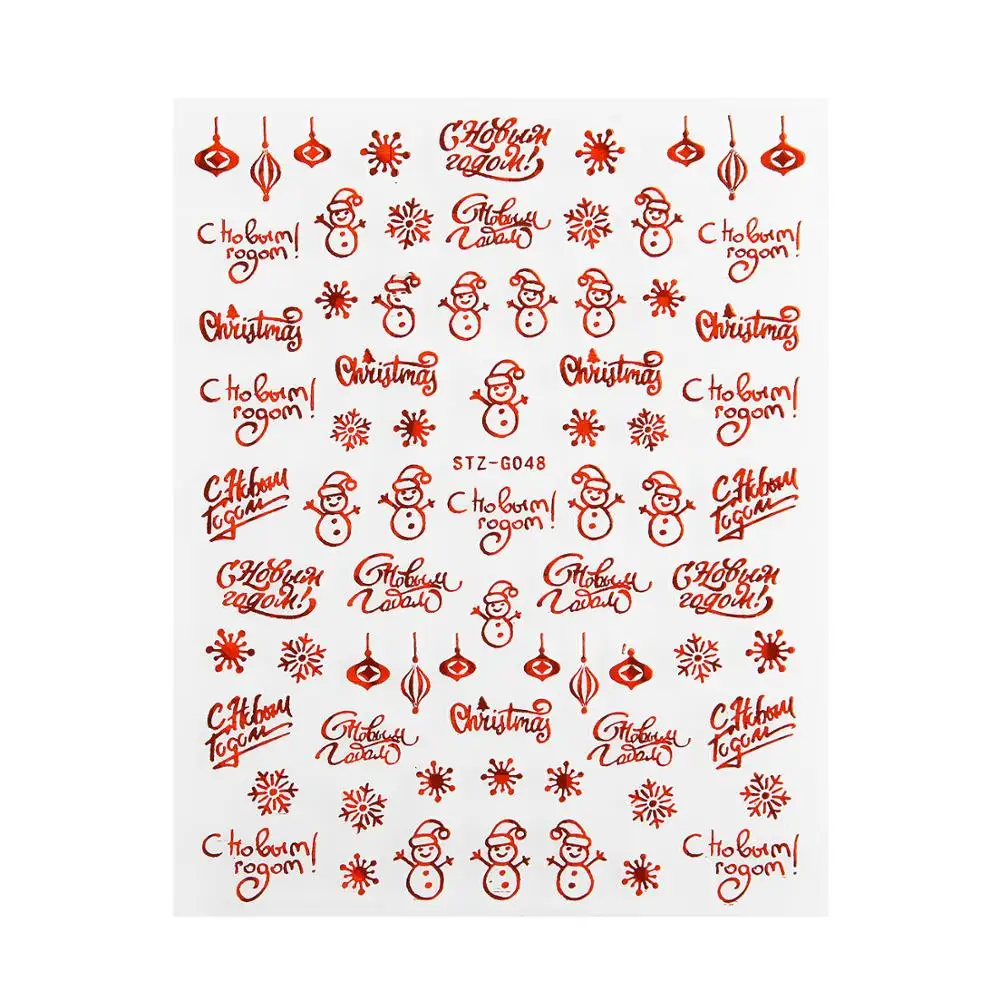 3D Рождественский Маникюр переводная вода наклейка цветы Санта Клаус аппликация маникюр декоративные наклейки - Цвет: 16
