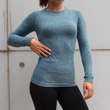 Женский бесшовный укороченный топ с длинным рукавом, рубашки для йоги с отверстием для большого пальца, для бега, фитнеса, бесшовное для тренировки, топы, рубашки, быстросохнущие спортивные