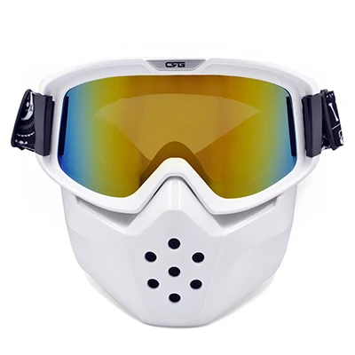 JAER мотокросса очки Oculos шлем для бездорожья Открытый Gafas со съемным ртом фильтр для мотоциклетного шлем, закрывающий половину лица - Цвет: White Frame UV