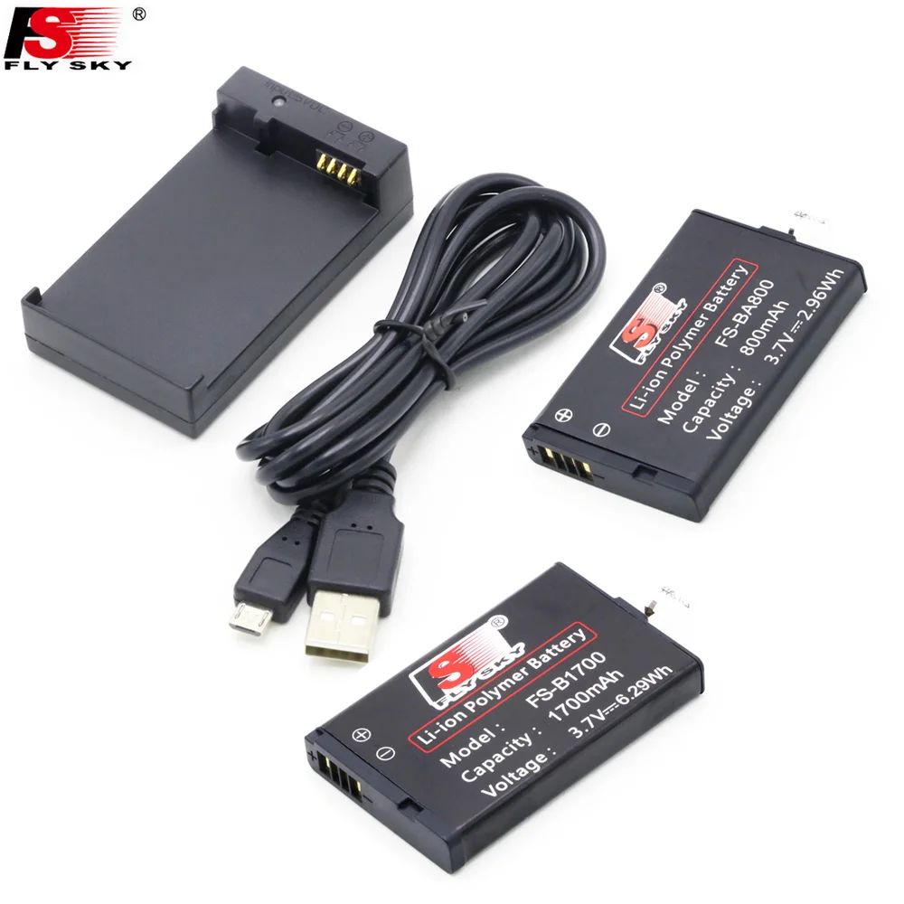 Flysky FS-BC101 Lipo USB зарядное устройство с FS-B1700 FS-BA800 3,7 в 800 мАч 1700 мАч для Flysky FS-GT3C GT2B IT4 FS-I10 передатчик