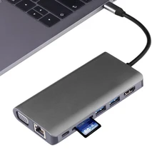 8 в 1 USB C концентратор Многофункциональный передачи зарядки износостойкий Стабильный Портативный высокоскоростной type-c конвертер алюминиевый сплав