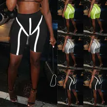 Женские Эластичные неоновые шорты для йоги, велосипедные шорты, тренировки, спандекс, леггинсы длиной до колена, короткие спортивные шорты для женщин