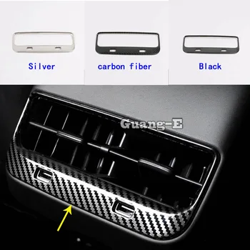 

For Tesla Model 3 Model3 2018 2019 2020 Car Outlet Vent Lamp Garnish Trim Stainless Steel Rear Back Tail Air Conditioning 1pcs