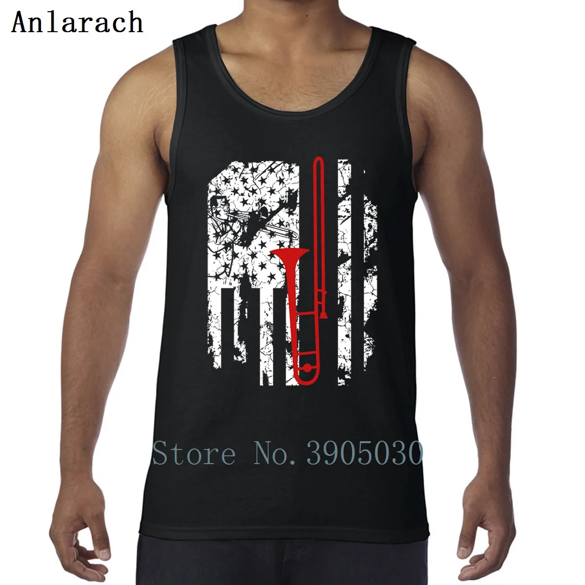 

Trombone Flags Vests Famous Spring Hot Sale Casual Tank Top Men Singlets Cotton Natural Anlarach Creative
