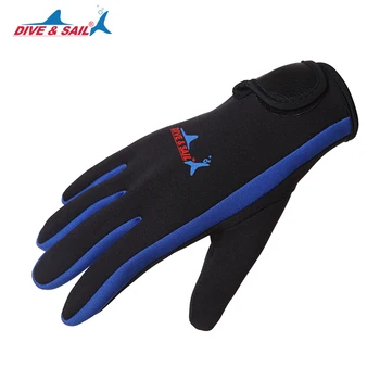 

DIVE&SAIL Men 1.5mm Neoprene Swimming Diving Gloves with Nylon Clasp Winter Keep Warm Swimming Spearfishing Anti-scratch Gloves