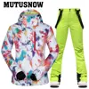 -30 degree Ski Suit Women Winter Female Jackets and Pants Warm Waterproof Women's Jacket Outdoor Snowboard Cycling Camping Brand ► Photo 1/6