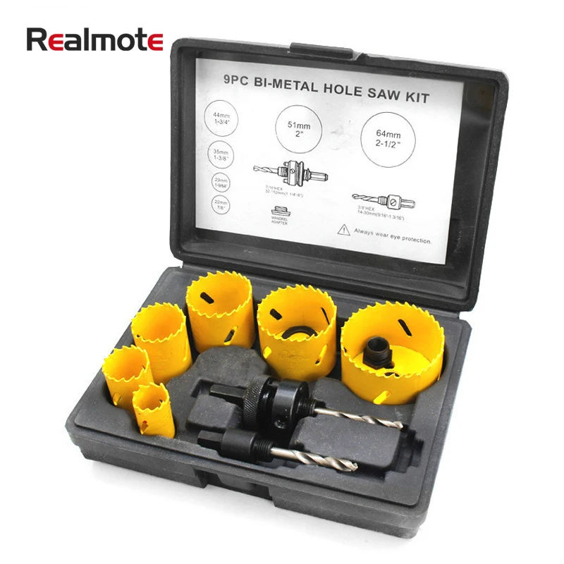 

9Pcs Holesaw Blades Kit Bit Set Adjustable Hole Circular Saw Blade Cutter Metal Cutting Core Drill Cutters For Wood Multitools