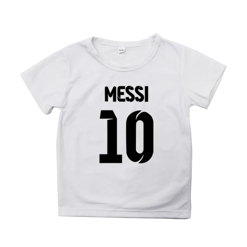 Футболка Месси детские топы, Белые Повседневные спортивные майки в стиле хип-хоп с круглым вырезом, уличная одежда унисекс, Kpop Harajuku Messi 10, Детская футболка