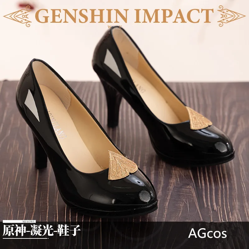 

Предварительная продажа AGCOS! Женские туфли для косплея Genshin Impact Ning Guang, пикантные туфли на высоком каблуке