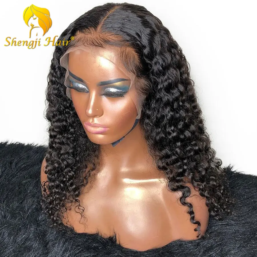 13x6 человеческие волосы на кружеве парики предварительно сорванные с волосами младенца бразильские поддельные волосы на голову парик remy волосы на шнурках парики для черных женщин SHENGJI