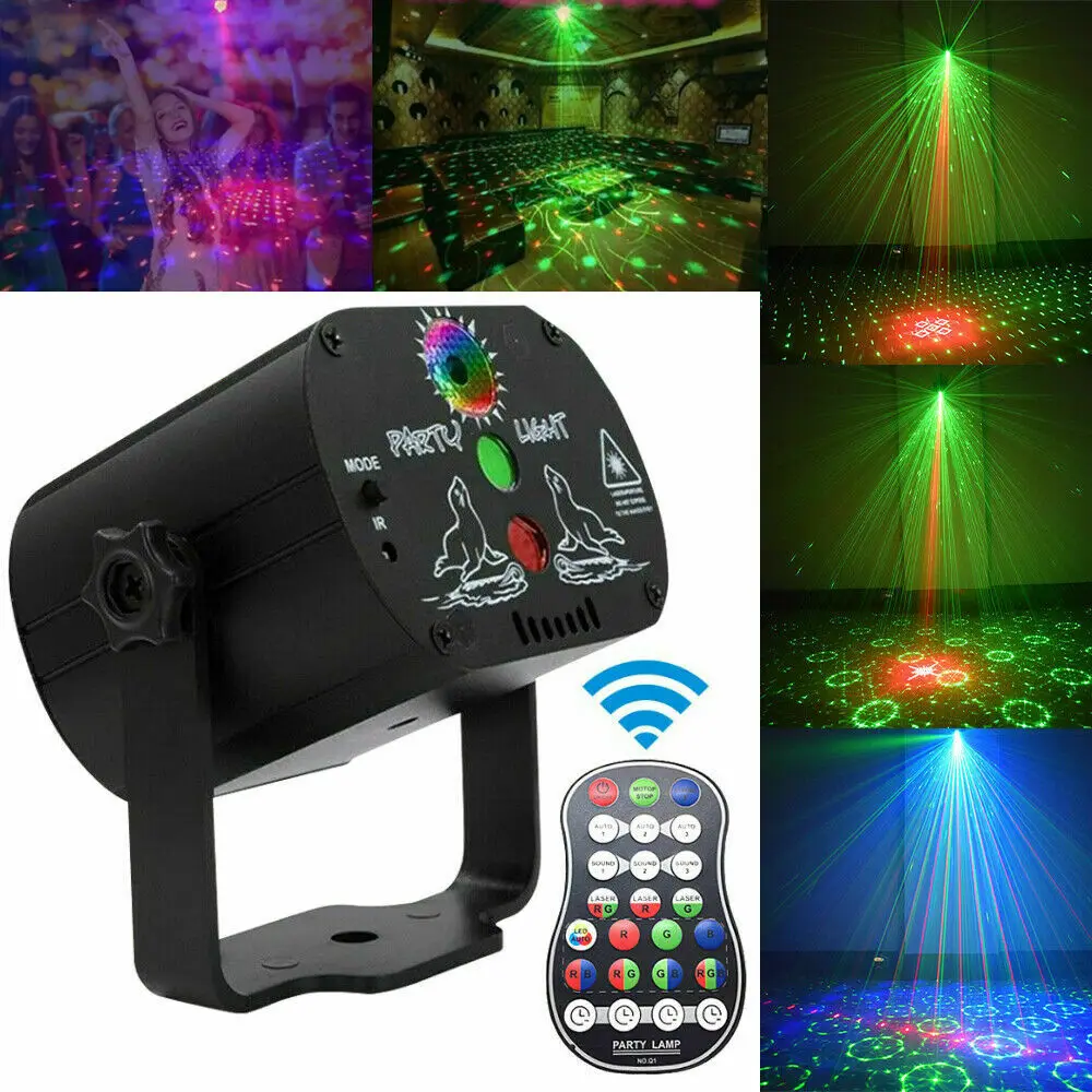 

5V USB Recharge RGB Laser Projection Lamp 60 Patterns RGB LED Disco Light Stage Lighting Show for Home Party KTV DJ Dance Floor