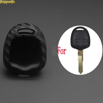 

jingyuqin 15ps Smart Remote Car Key Case Cover Silicone + Carbon for Mitsubishi Lancer Grandis Evolution Outlander Key Case Fob