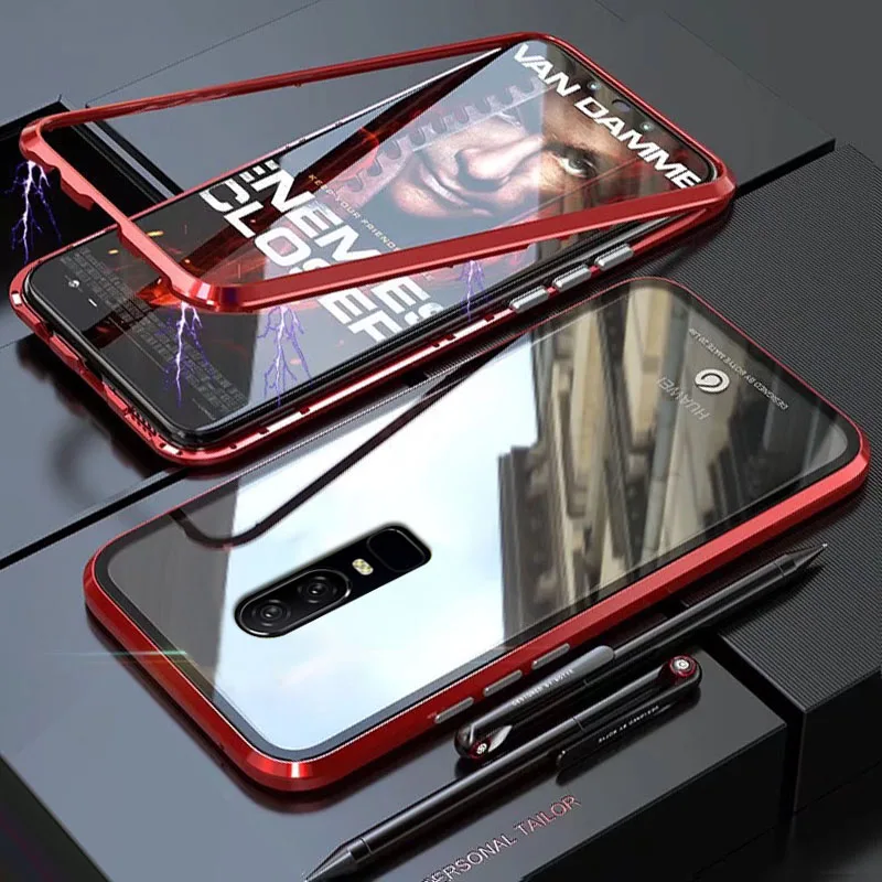 Чехол Coque для Oneplus 7 one plus 7 pro Oneplus7 One plus7 Металлическая магнитная рамка из твердого закаленного стекла для задней крышки телефона