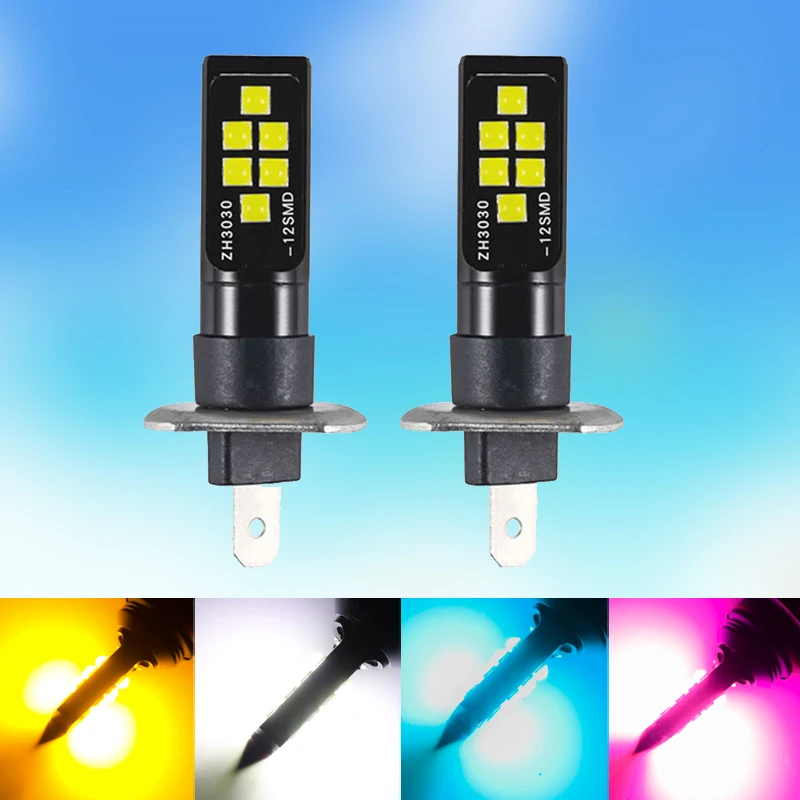 2 шт. светодиодный H1 12SMD 3030 универсальная лампа супер яркий фонарь светильник s