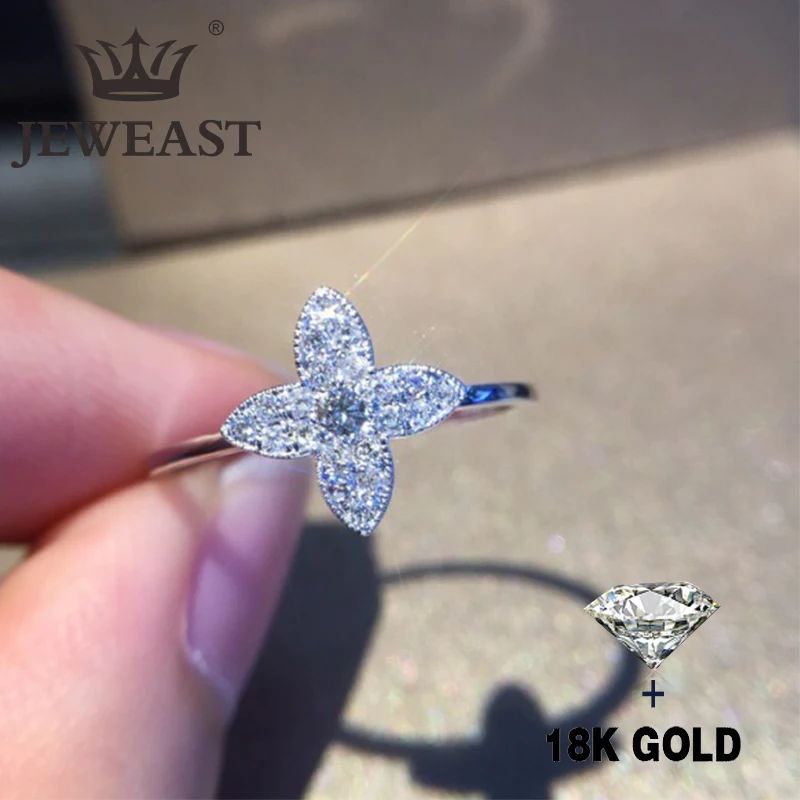 

Natural Diamond 18K Gold Pure Gold Ring Beautiful Gemstone Ring Good Upscale Trendy Classic Party Fine Jewelry Hot Sell New 2019