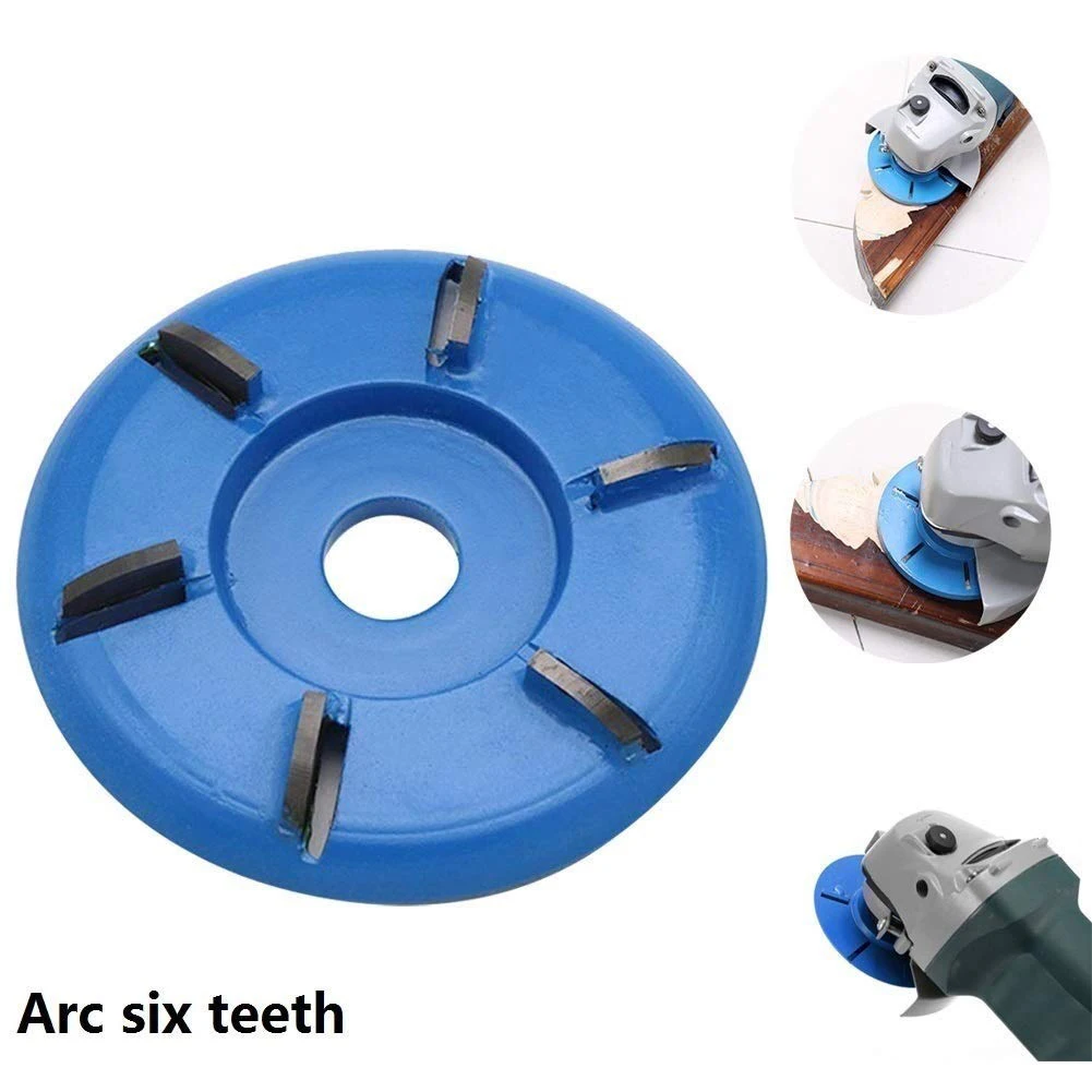 Six Teeth Carving Disc Tool16mm Angle Grind Bore Woodworking Turbo Tea Tray Digging Power Wood Milling Attachment 90mm Diameter