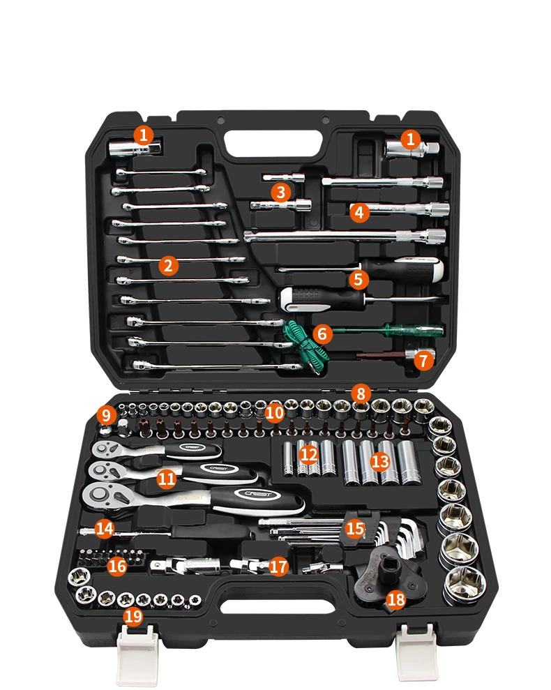 thumbnail image 2 of 151-Piece Professional Tool Set - 1/2", 3/8", & 1/4" Drive Sockets, Ratchets, Wrenches For Car & Bike Repair 2 of 12
