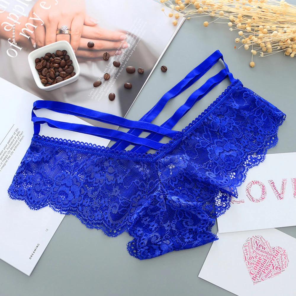 Women Sexy Panties Lace Low-rise Solid Sexy Briefs Female Underwear Pant Ladies Cross strap lace Lingerie Women G String Thong
