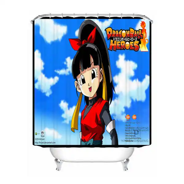 Shower Curtain Пользовательские водонепроницаемые занавески для душа Dragon Ball Z Goku и Gohan аниме@ 01 с принтом декора ванной комнаты различных размеров#180324-01-05 - Цвет: Shower Curtain
