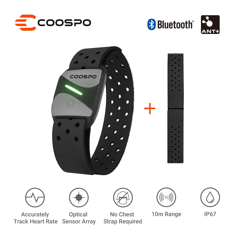 CooSpo HW807 Armband Heart Rate Monitor Bluetooth 5.0, ANT+ HRV Waterproof  Running Cycling For Garmin Wahoo Bike Computer