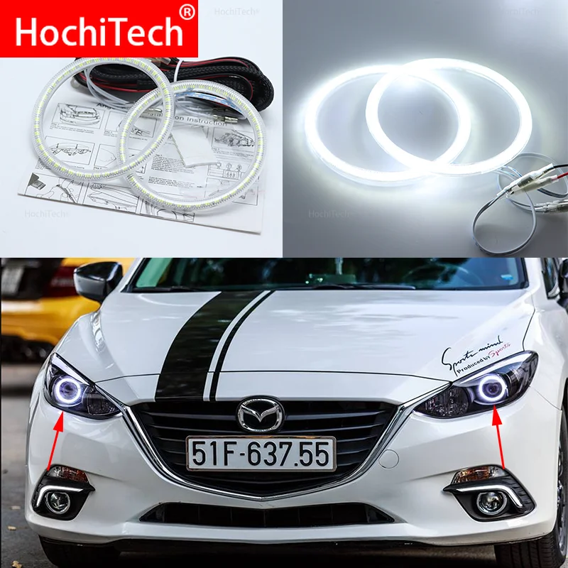 Для mazda 3 2010 2011 2012 2013 супер яркий белый цвет 3528 SMD комплект светодиодов «глаза ангела» дневной ходовой светильник DRL