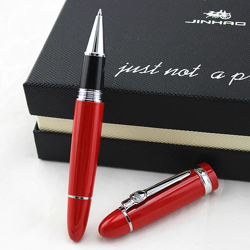 Продвинутая шариковая ручка Jinhao 159 черная яркая с серебряной широкой ручкой Роскошные шариковые ручки для письма подарок