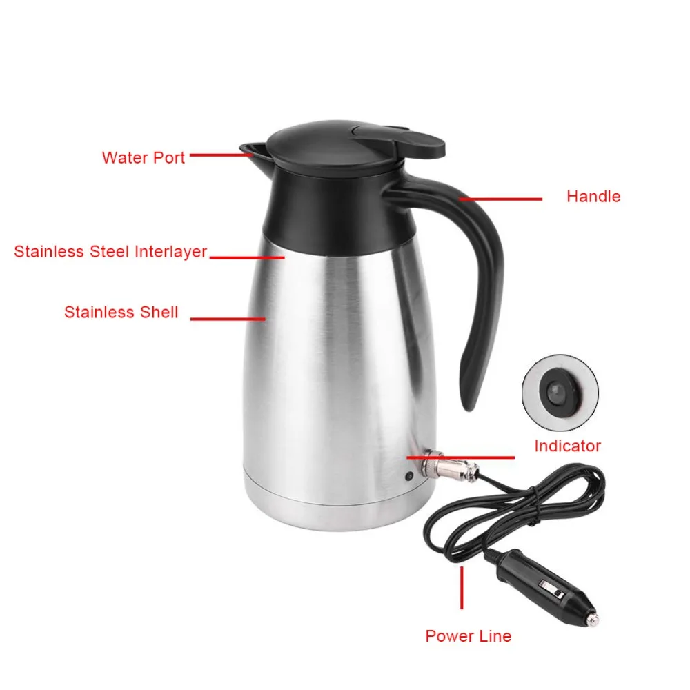 Car Electric Heating Pot Car Cup 12V 24V Universal Heating 100 Degree Car Truck with Kettle Dual-use