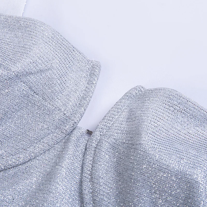 Новые летние блестящие серебряные шелковые груди дисплей майка женские сексуальные укороченные женские топы недорогая одежда
