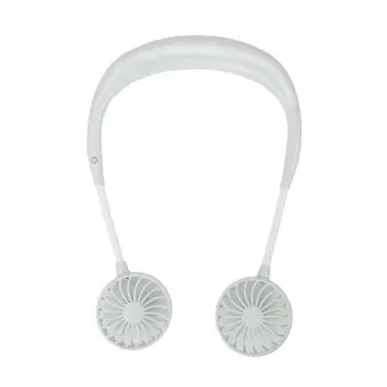 

1PCs Portable Fans Hand Free Neckband Fans With USB Rechargeable 1200mA Battery Operated Dual Wind Head 3 Speed Adjustable Fan