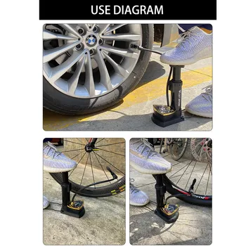 

High Pressure Bicycle Pump 140PSI mini portable bicycle pump telescopic mountain bike with barometer foot pump pompa bici #9.1